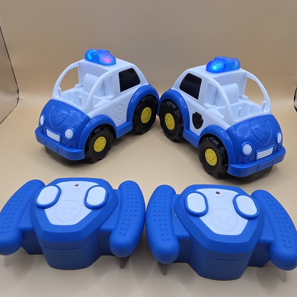 2 Radio Control Police Cars for Toddlers 3+ Kid Connection